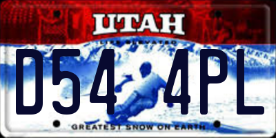 UT license plate D544PL