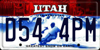 UT license plate D544PM