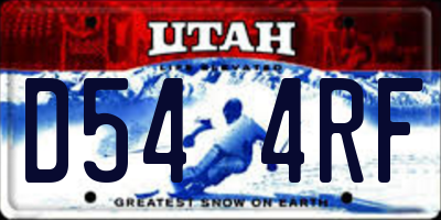 UT license plate D544RF