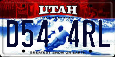 UT license plate D544RL