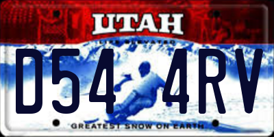 UT license plate D544RV