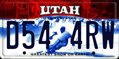 UT license plate D544RW