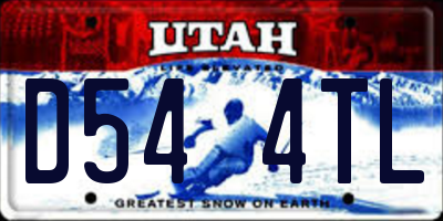 UT license plate D544TL