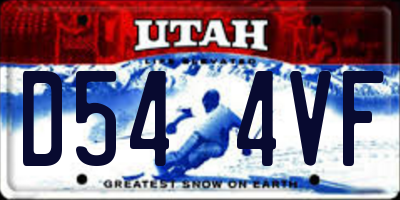 UT license plate D544VF