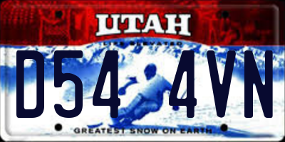 UT license plate D544VN