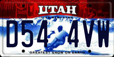 UT license plate D544VW