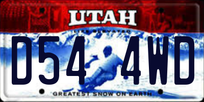 UT license plate D544WD