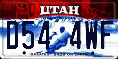 UT license plate D544WF