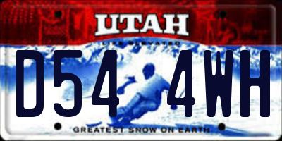 UT license plate D544WH