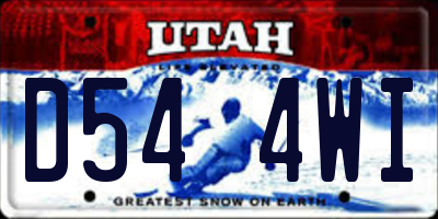 UT license plate D544WI