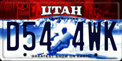 UT license plate D544WK