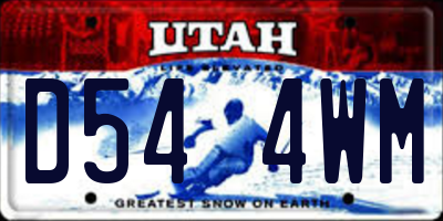 UT license plate D544WM
