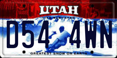 UT license plate D544WN