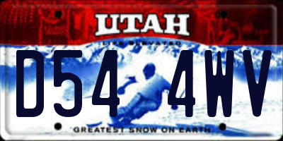 UT license plate D544WV