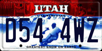 UT license plate D544WZ