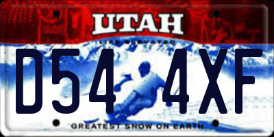 UT license plate D544XF
