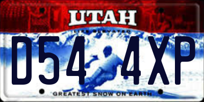 UT license plate D544XP