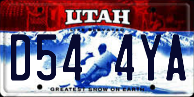 UT license plate D544YA