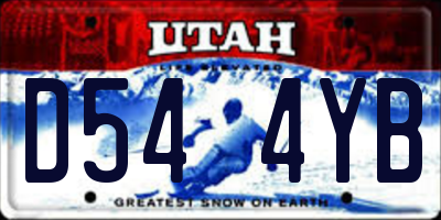 UT license plate D544YB