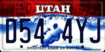 UT license plate D544YJ