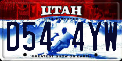 UT license plate D544YW