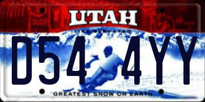 UT license plate D544YY
