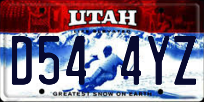UT license plate D544YZ