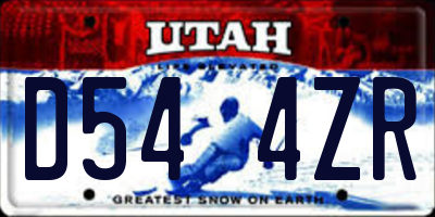 UT license plate D544ZR