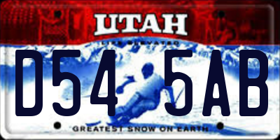 UT license plate D545AB