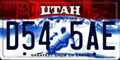 UT license plate D545AE