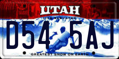 UT license plate D545AJ