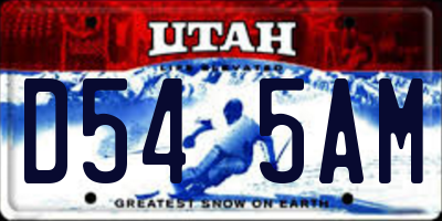 UT license plate D545AM