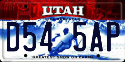 UT license plate D545AP