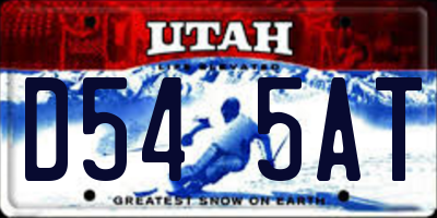 UT license plate D545AT