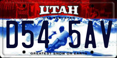 UT license plate D545AV