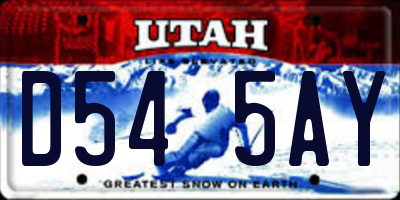 UT license plate D545AY