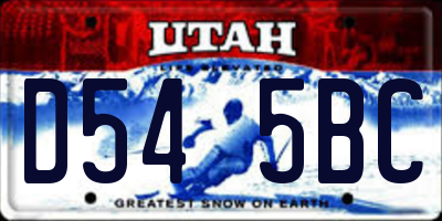 UT license plate D545BC