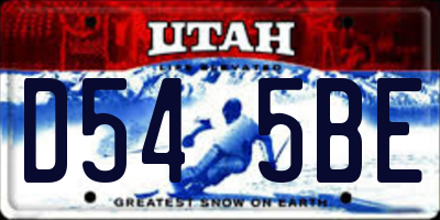 UT license plate D545BE