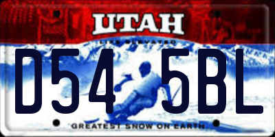 UT license plate D545BL