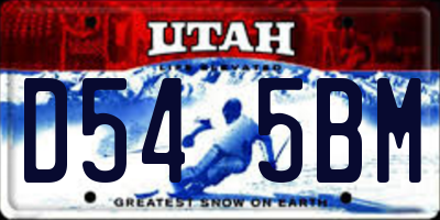 UT license plate D545BM