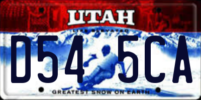 UT license plate D545CA