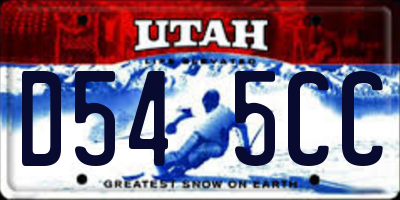 UT license plate D545CC