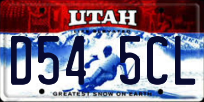 UT license plate D545CL