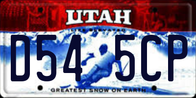 UT license plate D545CP