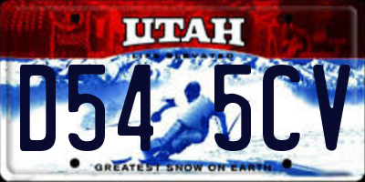 UT license plate D545CV