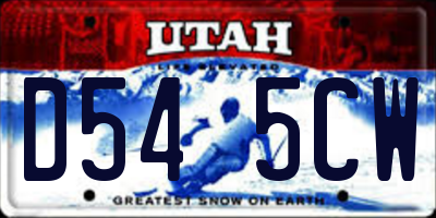 UT license plate D545CW