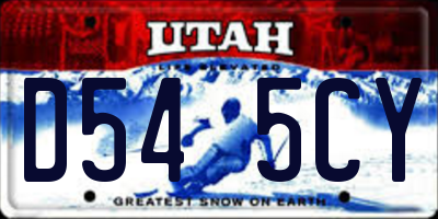 UT license plate D545CY