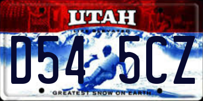 UT license plate D545CZ