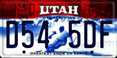 UT license plate D545DF