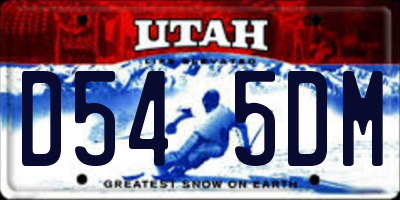 UT license plate D545DM